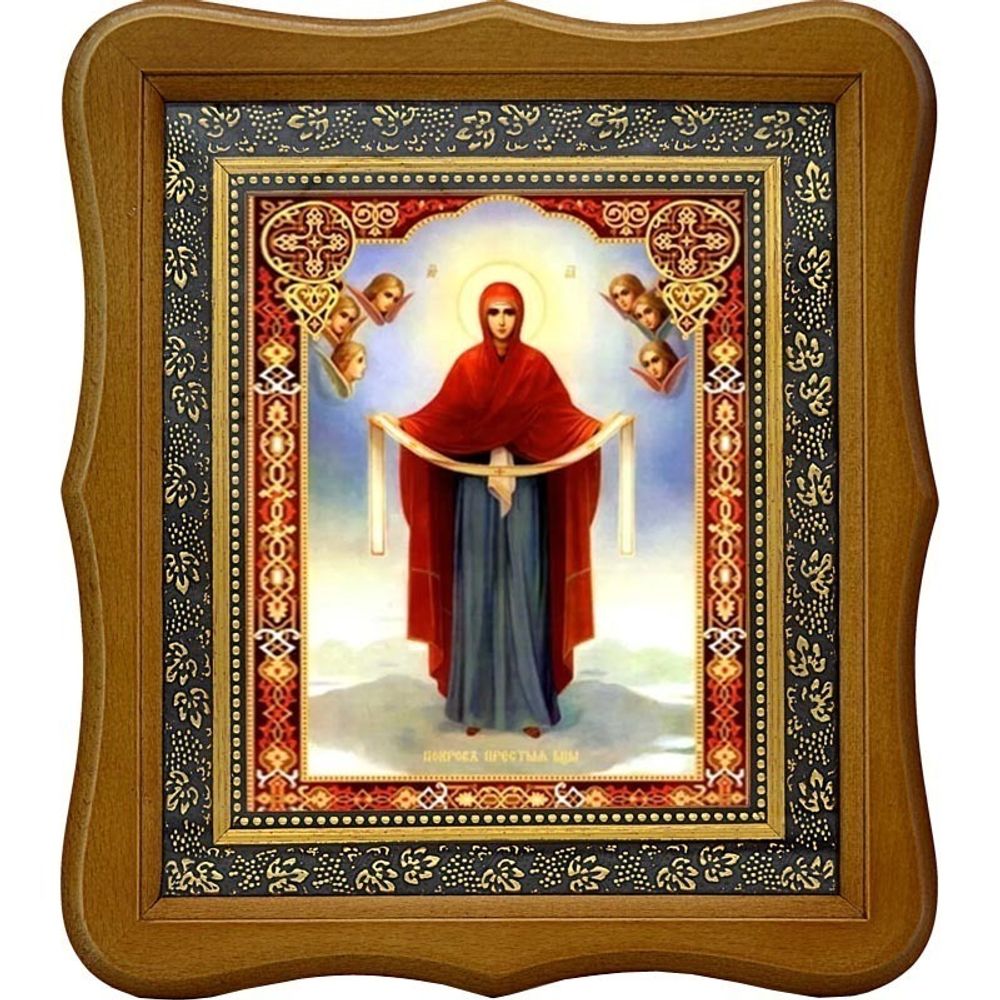 Покров Пресвятой Богородицы. Икона на холсте.