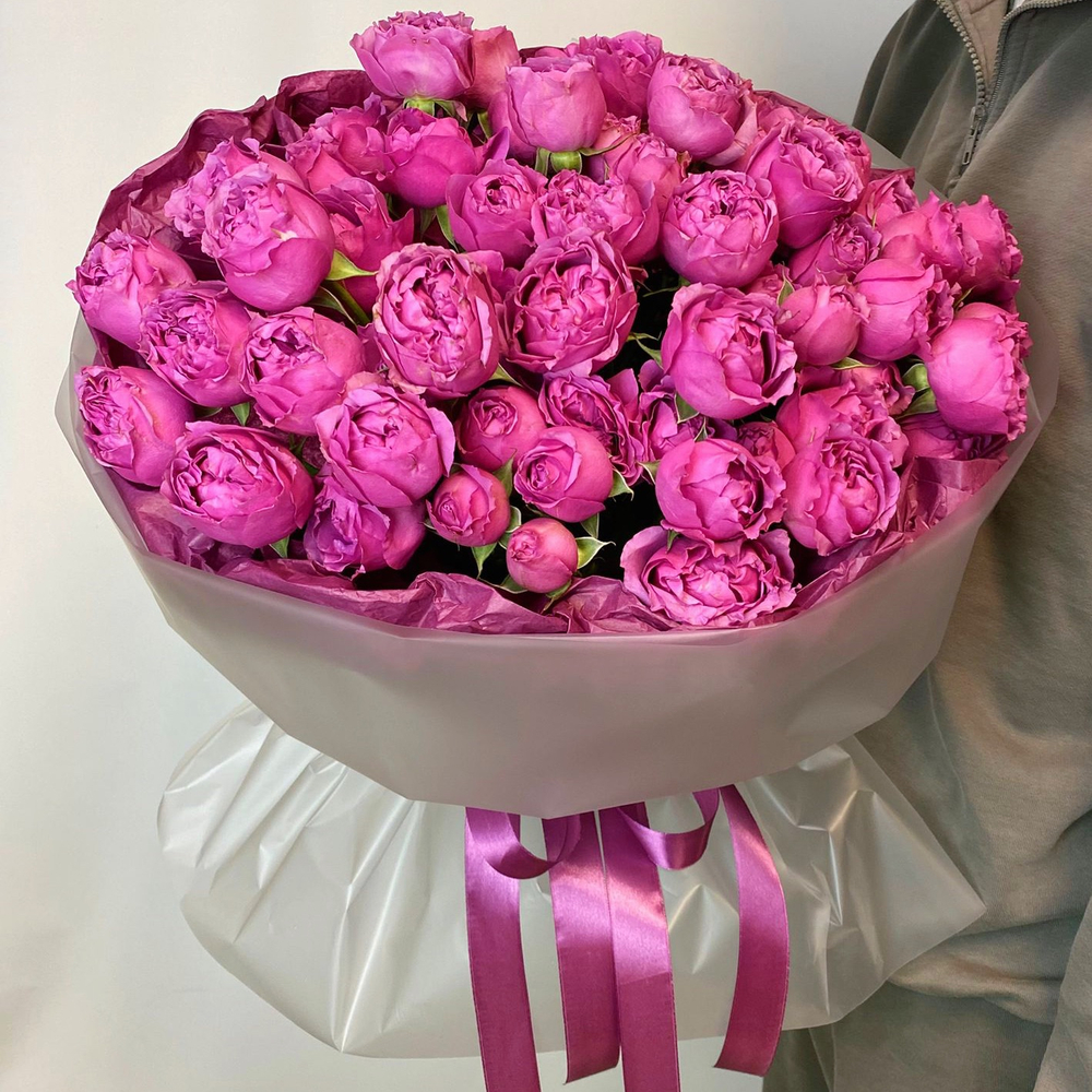 Букет из  15 шт кустовой пионовидной розы премиум