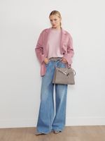 БАЗОВЫЙ РЕМЕНЬ С ТРЕУГОЛЬНОЙ ПРЯЖКОЙ ЗАМША СЕРЫЙ