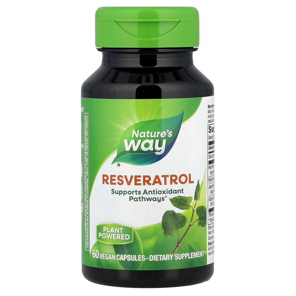 Nature's Way, Premium Blend, ресвератрол, 60 веганских капсул