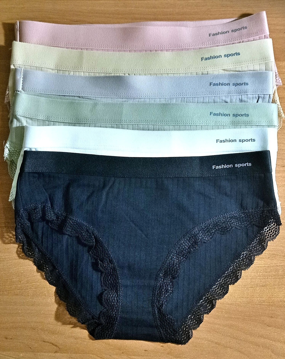 Трусы женские в рубчик 1 шт., хлопок, размер 44-48, разные цвета