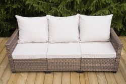 "Бостон" лаунж-зона из искусственного ротанга, цвет серый