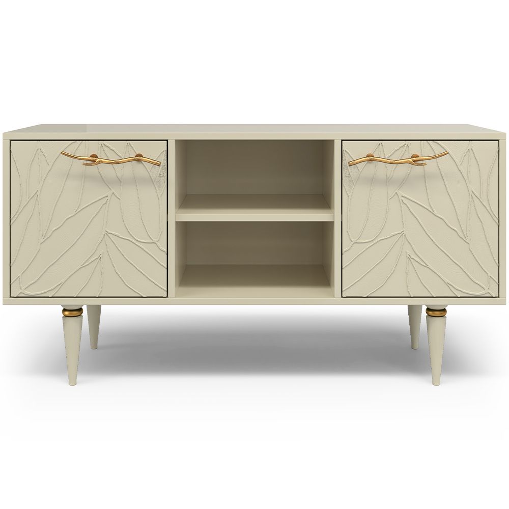 Тумба под ТВ Арт Колор leaves 117см Классик Голд Серый шелк