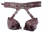 Бордовая сбруя из ошейника с лифом Maroon Harness (Размер: S-M-L) (Цвет: бордовый)