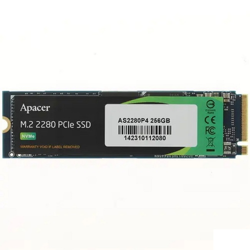 Жесткий диск SSD M.2 256Gb Apacer AS2280P4, 2100/1300MBs, 265000 IOPS, TLC 3D NAND, 2280, PCI-E3.0 x4 (AP256GAS2280P4-1)
