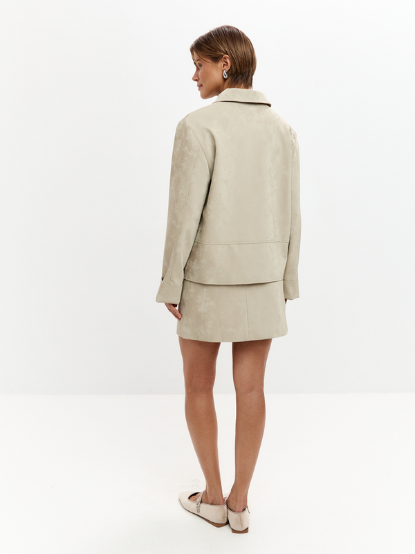 Куртка Сидни из экокожи в оттенке миндаля