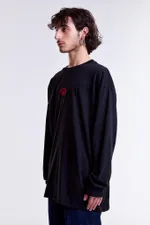 Лонгслив Гербарий Мак Черный