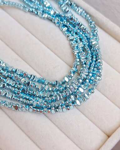 гплит42-г Гематит синт. плитка 4*2мм, голубой, нить 38см