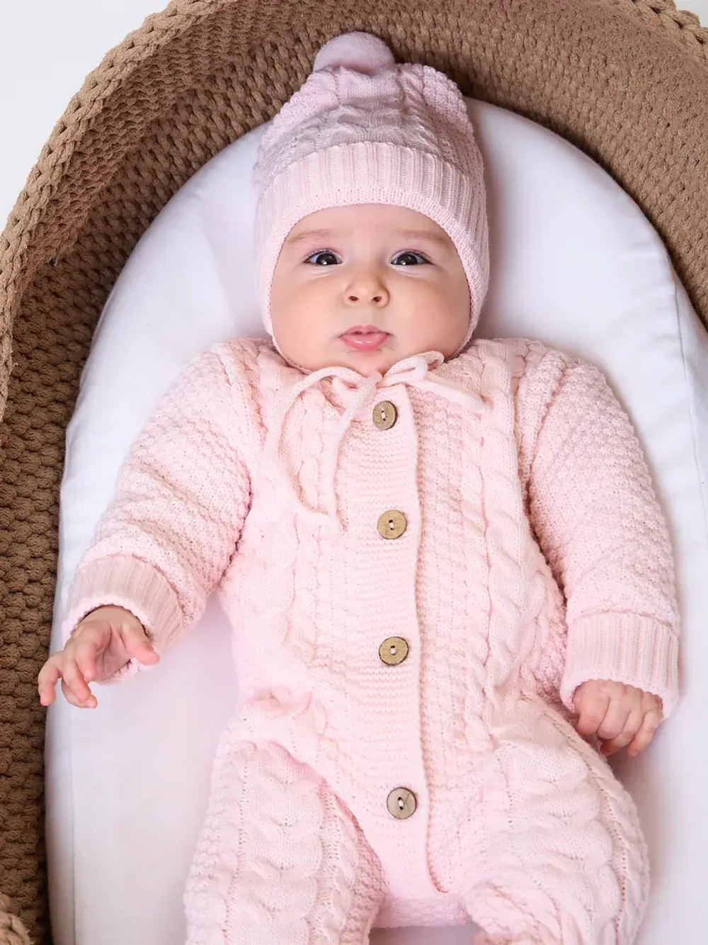 вязаный комбинезон для новорожденных