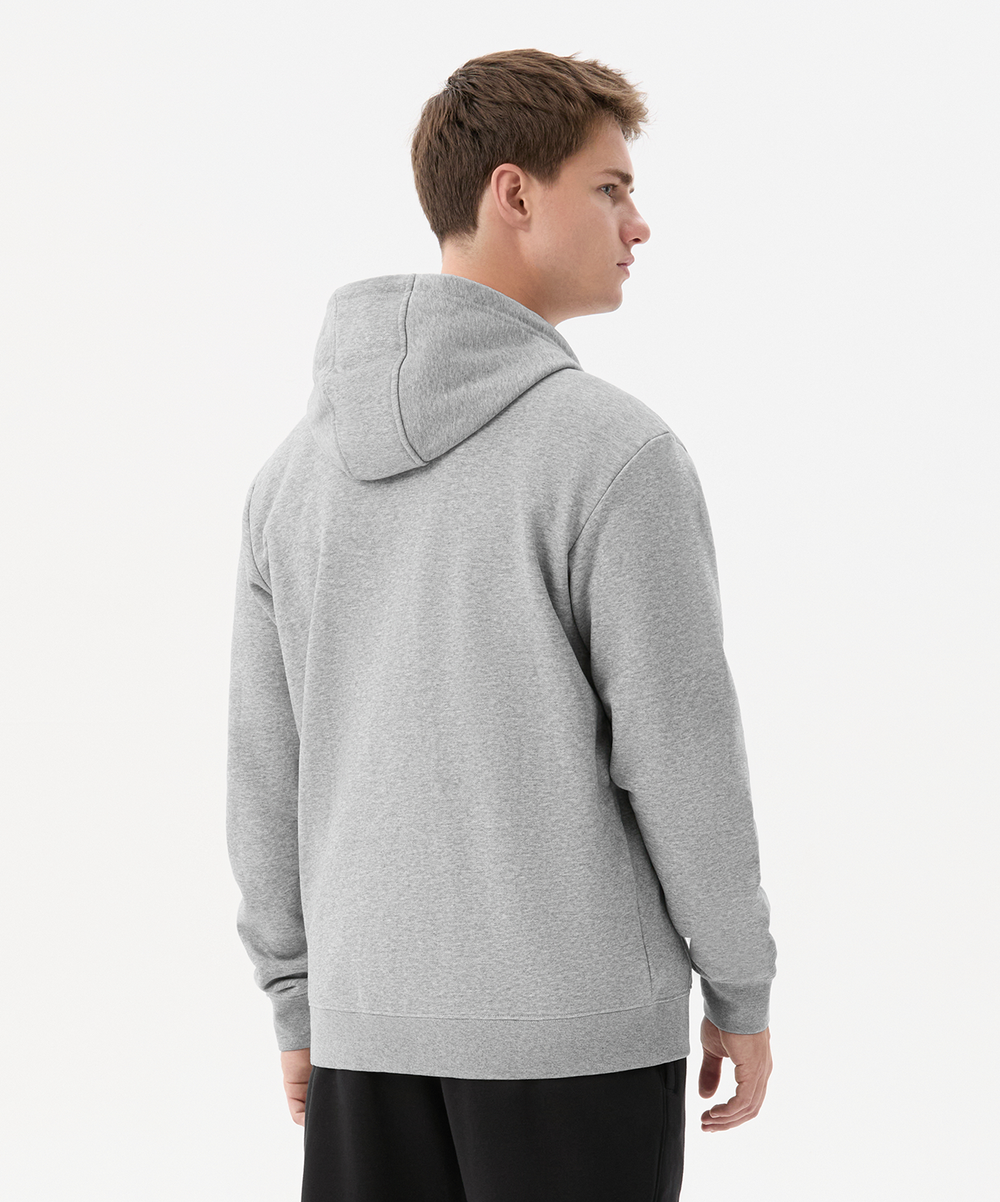 Флисовое худи на молнии ESSENTIAL Cotton Fleece FZ Hoodie, серый меланж