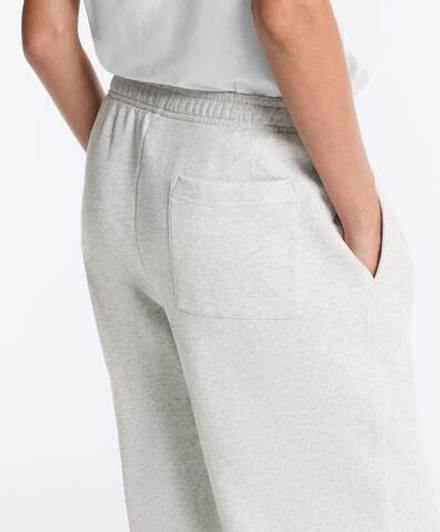 OYSHO Хлопковые спортивные брюки, светло-серый меланж