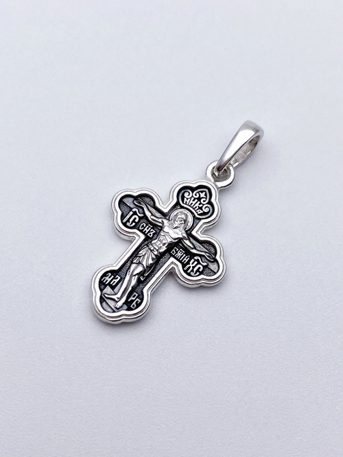 Крест из серебра/С подвижным ухом/Ангел-Хранитель