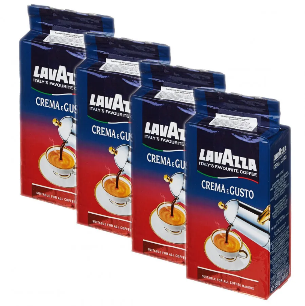 кофе молотый LavAzza Crema e Gusto, 250 г в/у  (Лавацца) х 4 шт