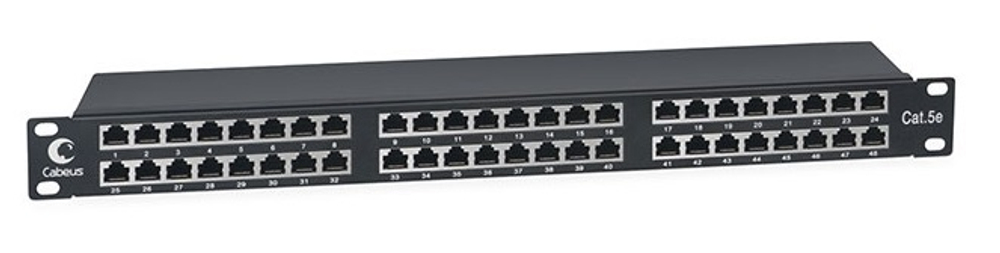 Патч-панель  Cabeus PLHD-48-Cat.5e-SH-Dual IDC-1U