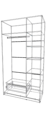 шкаф трёх створчатый 600×1200×2300 левый Вектор