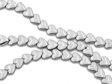 Нить гематитовых бусин "Сердце" 6,3мм