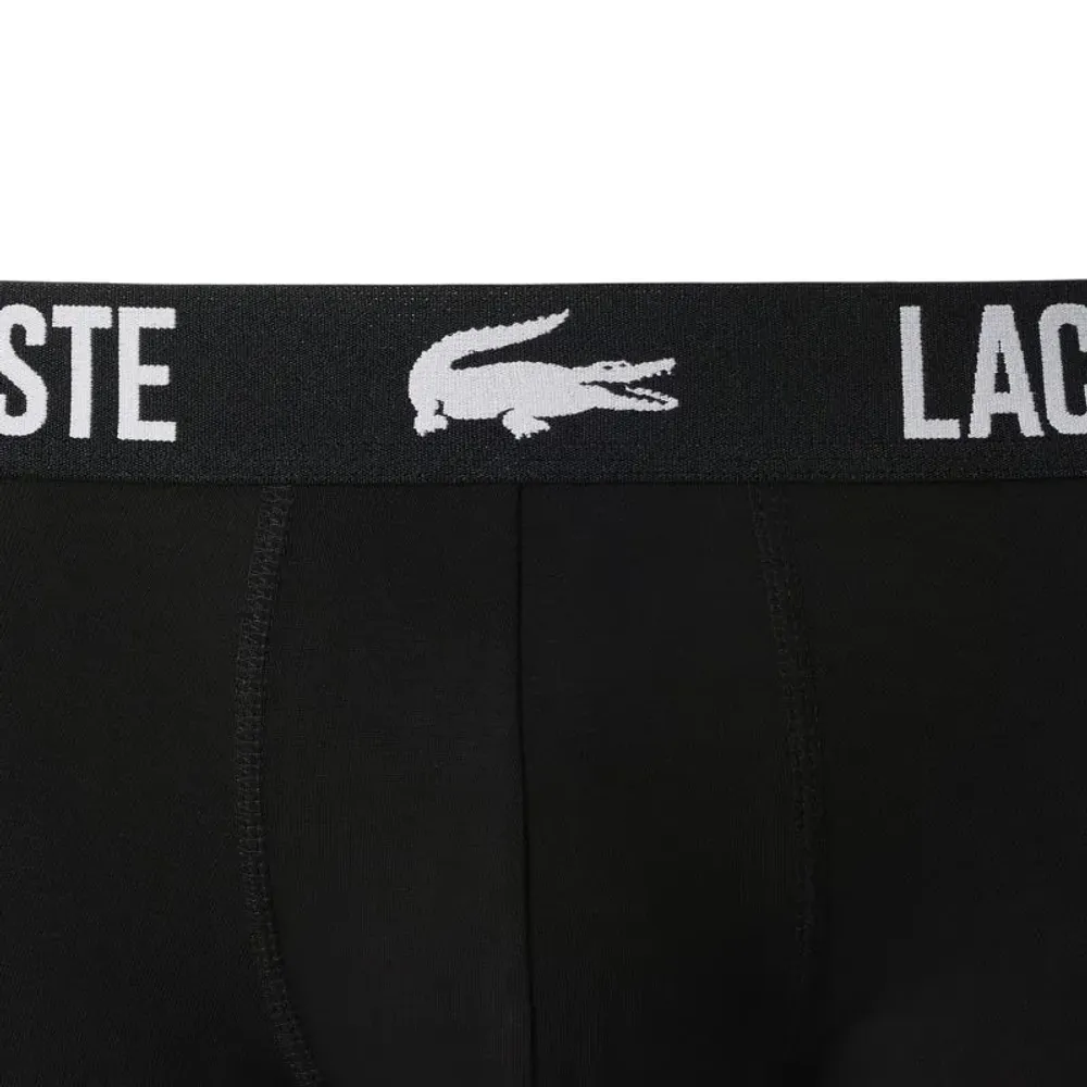 Мужские спортивные боксеры Lacoste Stretch Cotton Trunks 3P - black