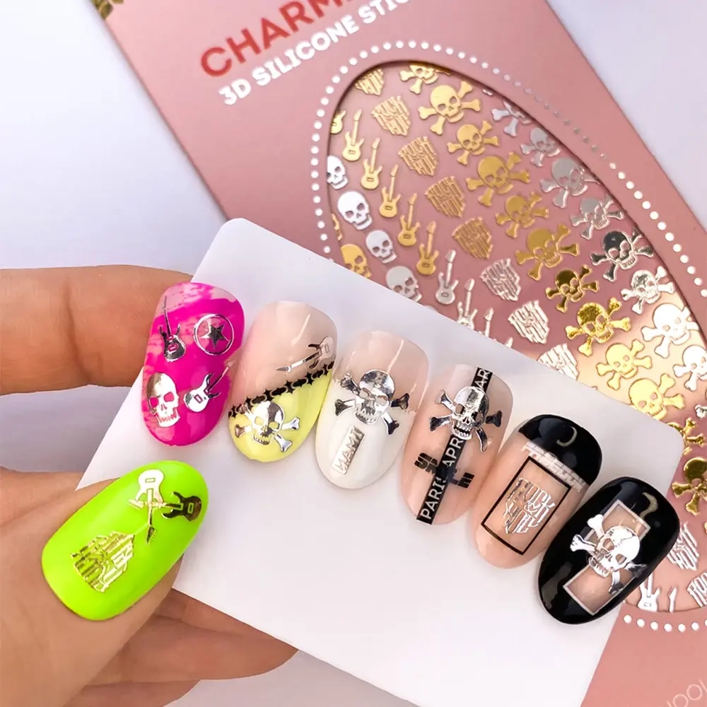 Charmicon 3D Silicone Stickers «Рок MIX» золото/серебро
