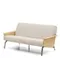Двухместный диван Amsen, бежевый с подлокотниками из шпона дуба