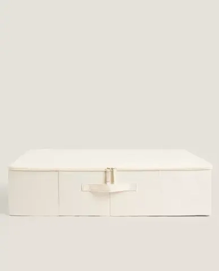 ZARA HOME СКЛАДНАЯ КОРОБКА ДЛЯ ХРАНЕНИЯ С КРЫШКОЙ, СВЕТЛО-БЕЖЕВЫЙ