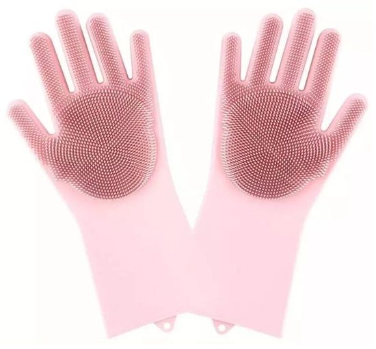Силиконовые перчатки для уборки Xiaomi Silicone Cleaning Glove Pink (HH674)
