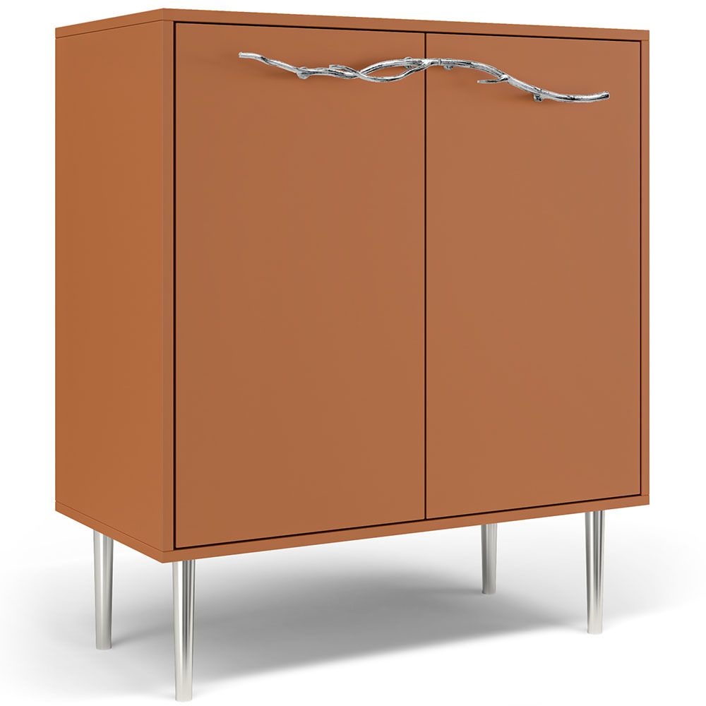 Комод Арт Колор matte Стайл Сильвер с 2 полками Томленый оранжевый матовый