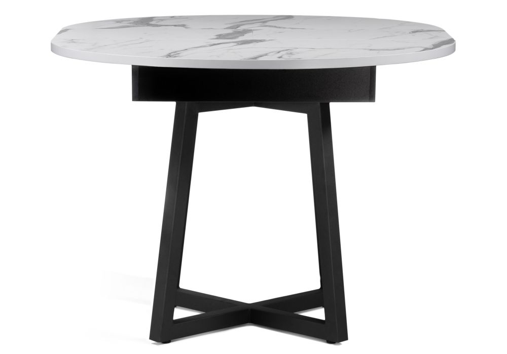 Деревянный стол Регна 100(130)х100х75 черный / белый