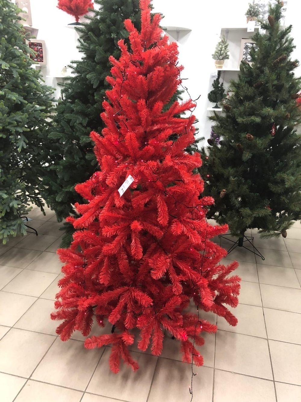 Ель искусственная красная «Огненная» (пвх) 240 см / 2.4 м