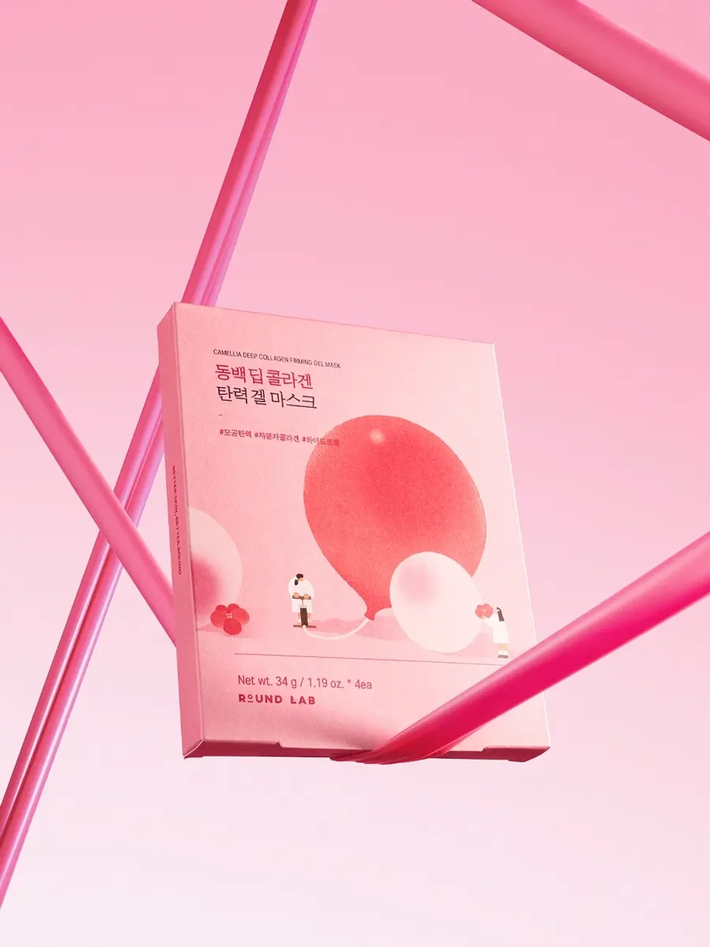 Round Lab Гидрогелевая маска с экстрактом камелии и коллагеном Camellia Deep Collagen Firming Gel Mask 34 гр х 4 шт