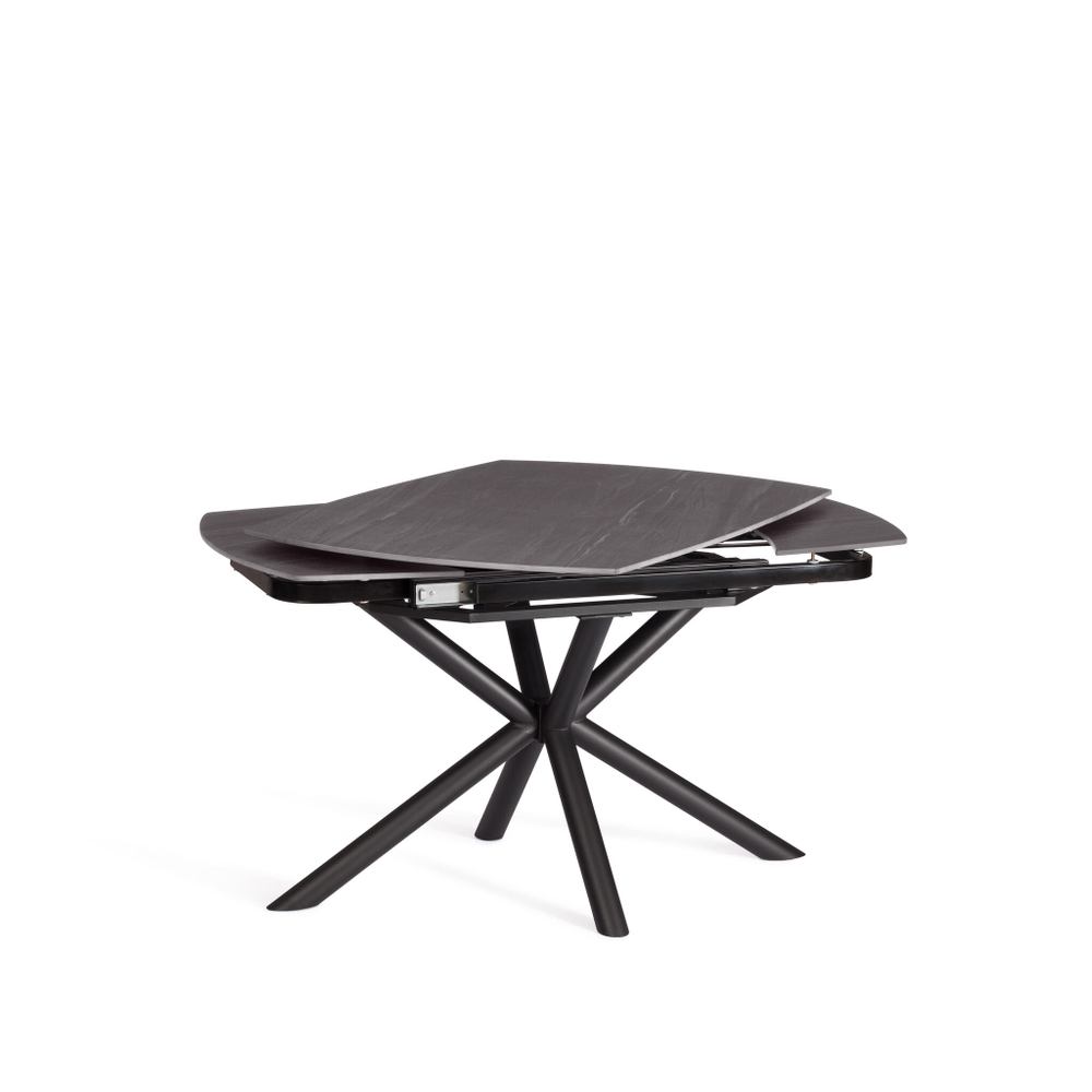 Стол обеденный Winston/Винстон столешница керамика (матовая) /опоры металл, темно-серый/черный, (120+30+30)x80x75(+1) см