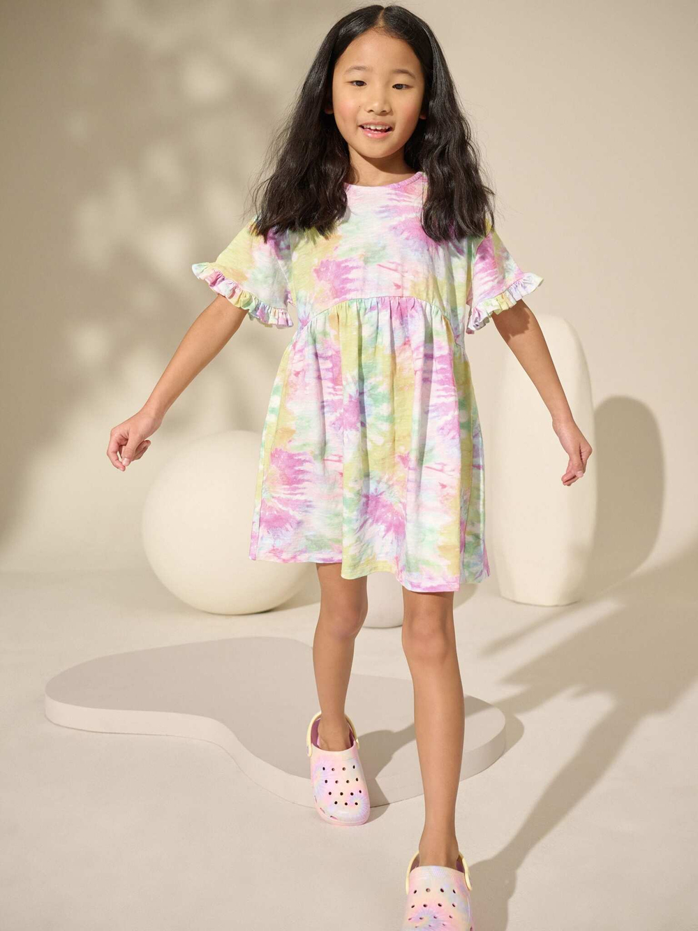 Платье для девочки Next AH9-594, Белый, Розовый, Голубой