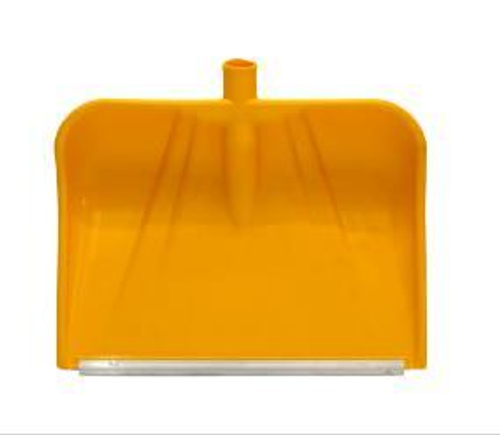 Лопата снеговая пласт.  445х330  ''Снежная королева''  PROTEX  Жёлтая,  с ал. планкой, б/ч (d=32)