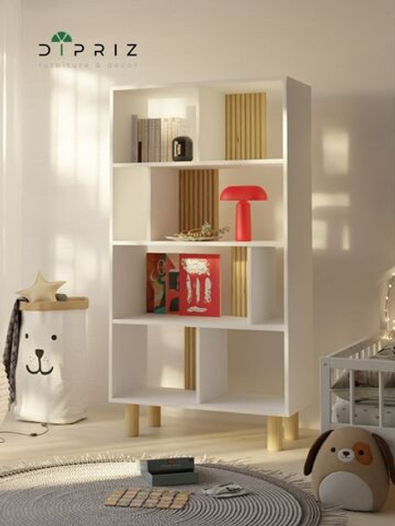 Дизайнерский стеллаж Ола на ножках, 150х80х35, белый