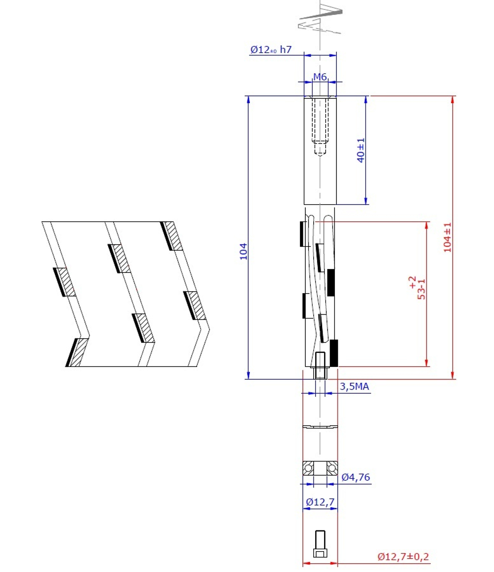 PCD фреза концевая алмазная c подшипником D.12,7x53x104, S=12x40 Z=6