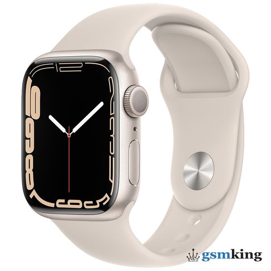 Apple Watch Series 7 GPS 41mm Starlight Aluminum Case with Sport Band Starlight MKMY3LL/A