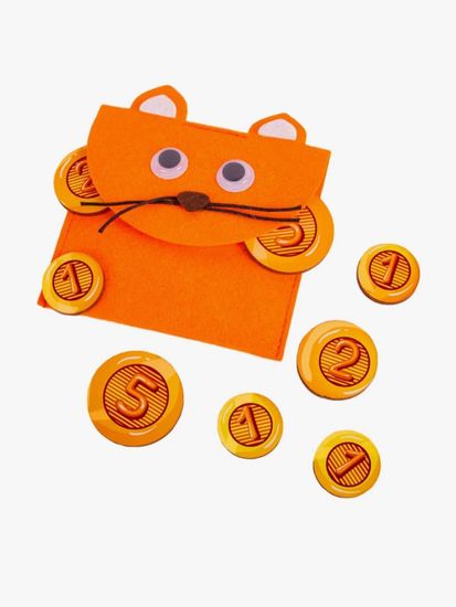 Кошелек развивающий с монетами Котик