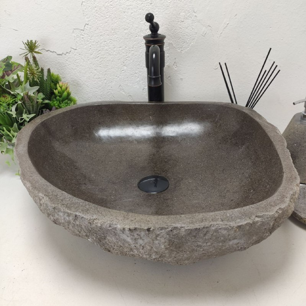 Раковина из речного камня RS-62025 (54*49*15)