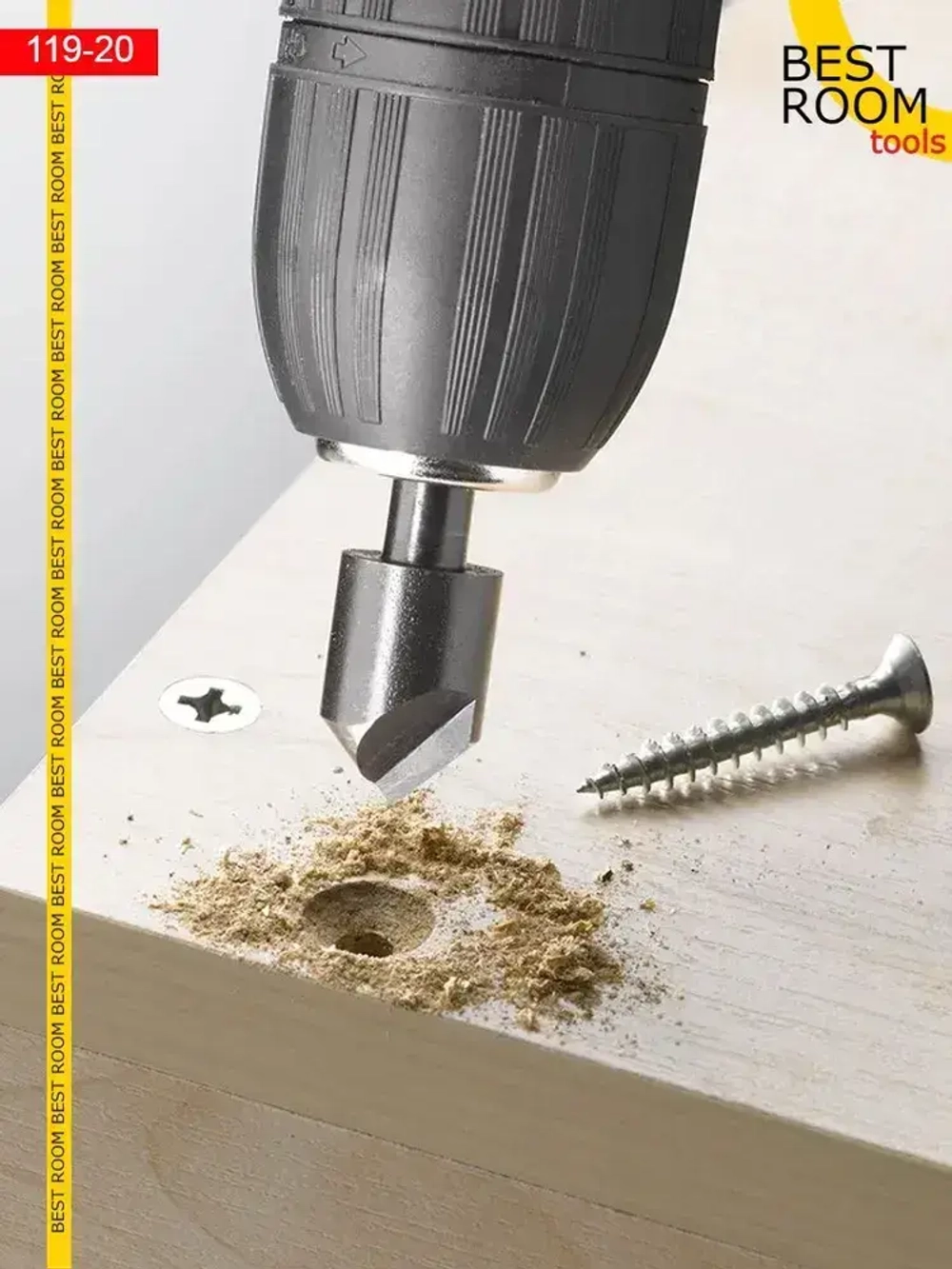 Сверло по дереву, зенкер для снятия фаски канавки под саморезы, насадка набор из 2х шт. 12, 16, фреза зенковка