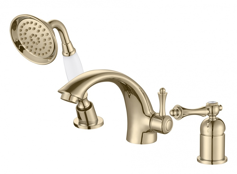 77033-E Смеситель на борт ванны (ЗОЛОТО) GANZER  (6/1шт)