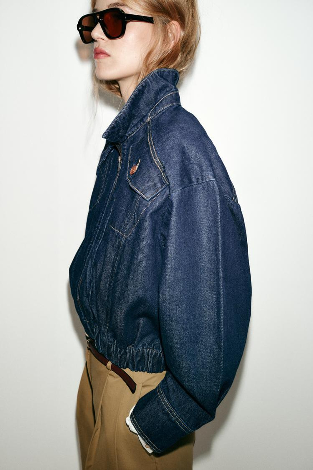 ZARA ДЖИНСОВЫЙ БОМБЕР Z1975, СИНИЙ