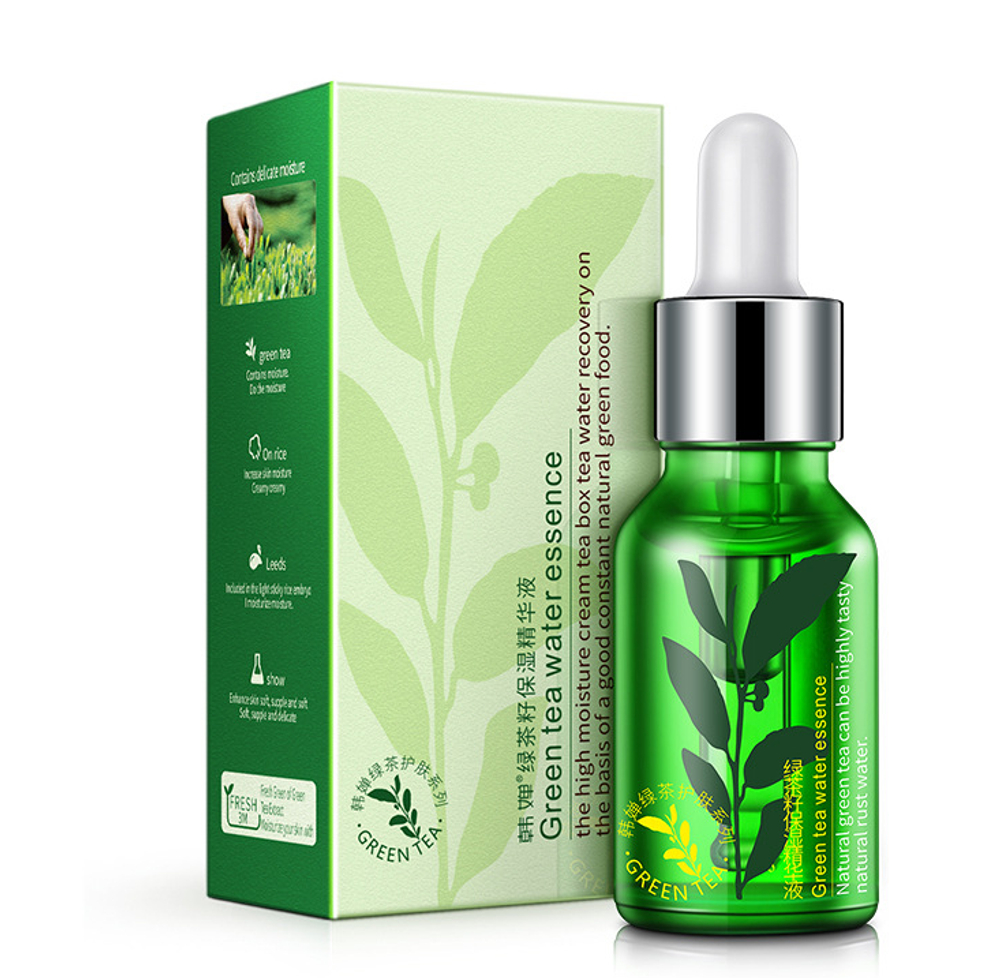 Увлажняющая, антиоксидантная сыворотка с экстрактом зеленого чая Rorec Green tea water essence   15 мл.