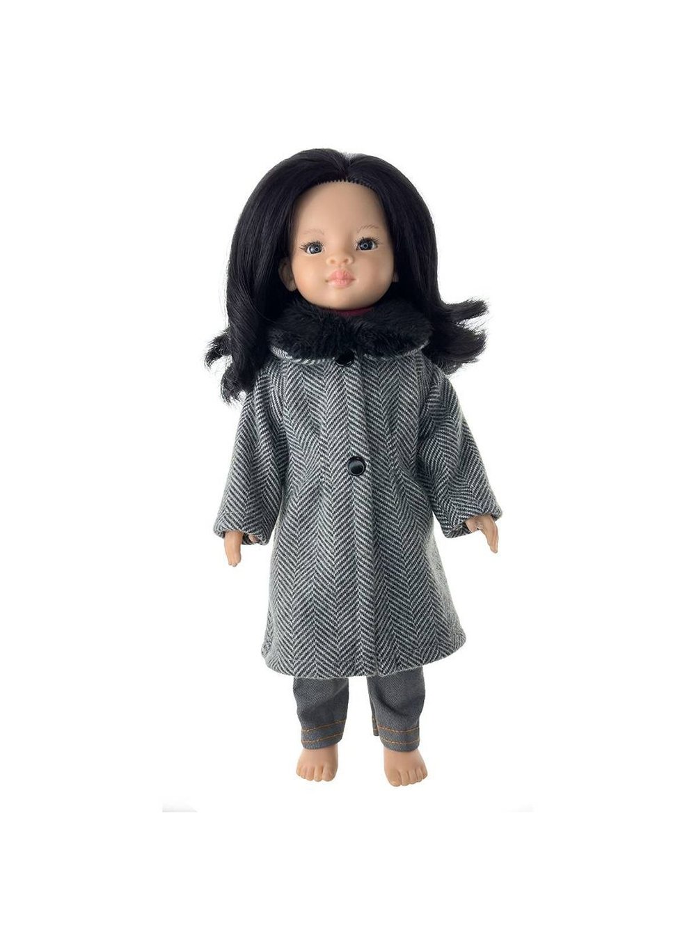 Пальто с воротником, водолазка, джинсы для кукол Paola Reina 32 см (991)