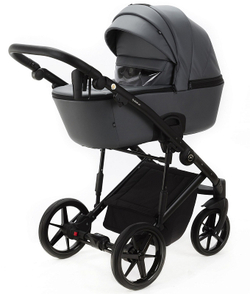 Детская коляска Adamex Mobi Deluxe 2 в 1 M-SA32 (СЕРАЯ КОЖА)