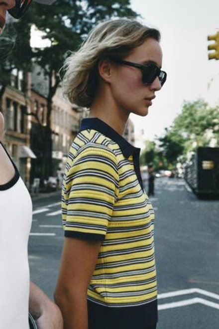 ZARA ТРИКОТАЖНОЕ ПОЛО В ПОЛОСКУ, РАЗНОЦВЕТНЫЙ