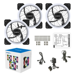 Комплект из 3 вентиляторов Alseye CRLS-300DS, 120мм, 700-1500rpm, 5-pin, белый-черный/ARGB, 62CFM, 30дБ, контроллер, пульт ДУ, антивибропрокладки, 2 ленты (AS.11.0014)