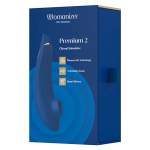 Синий вакуумно-волновой клиторальный стимулятор Womanizer Premium 2 Blueberry WZ212SG5