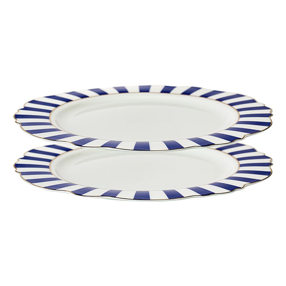 Набор обеденных тарелок в полоску Vintage Charm, Ø27 см, 2 шт.