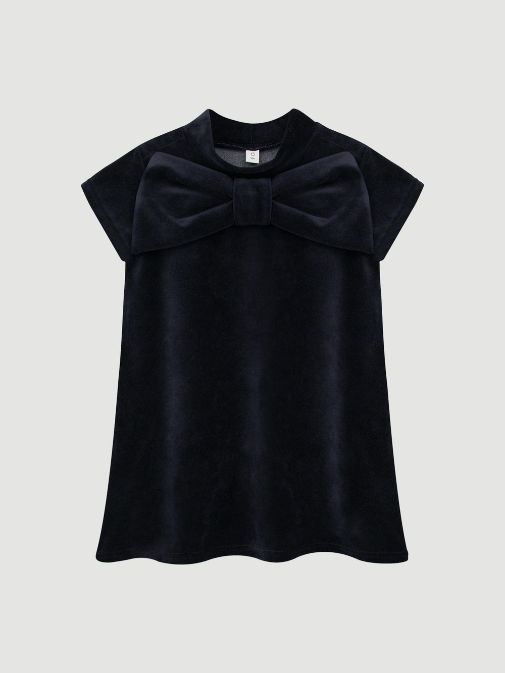 Велюровое платье Mjölk Navy, с бантом