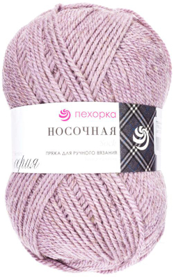 Носочная пряжа Россия Пехорка 50%полутонк.шерсть 50%акрил 5х100г/200м (178-Св.сиреневый)