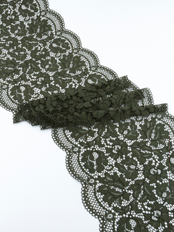 Эластичное кружево хаки ширина 22 см